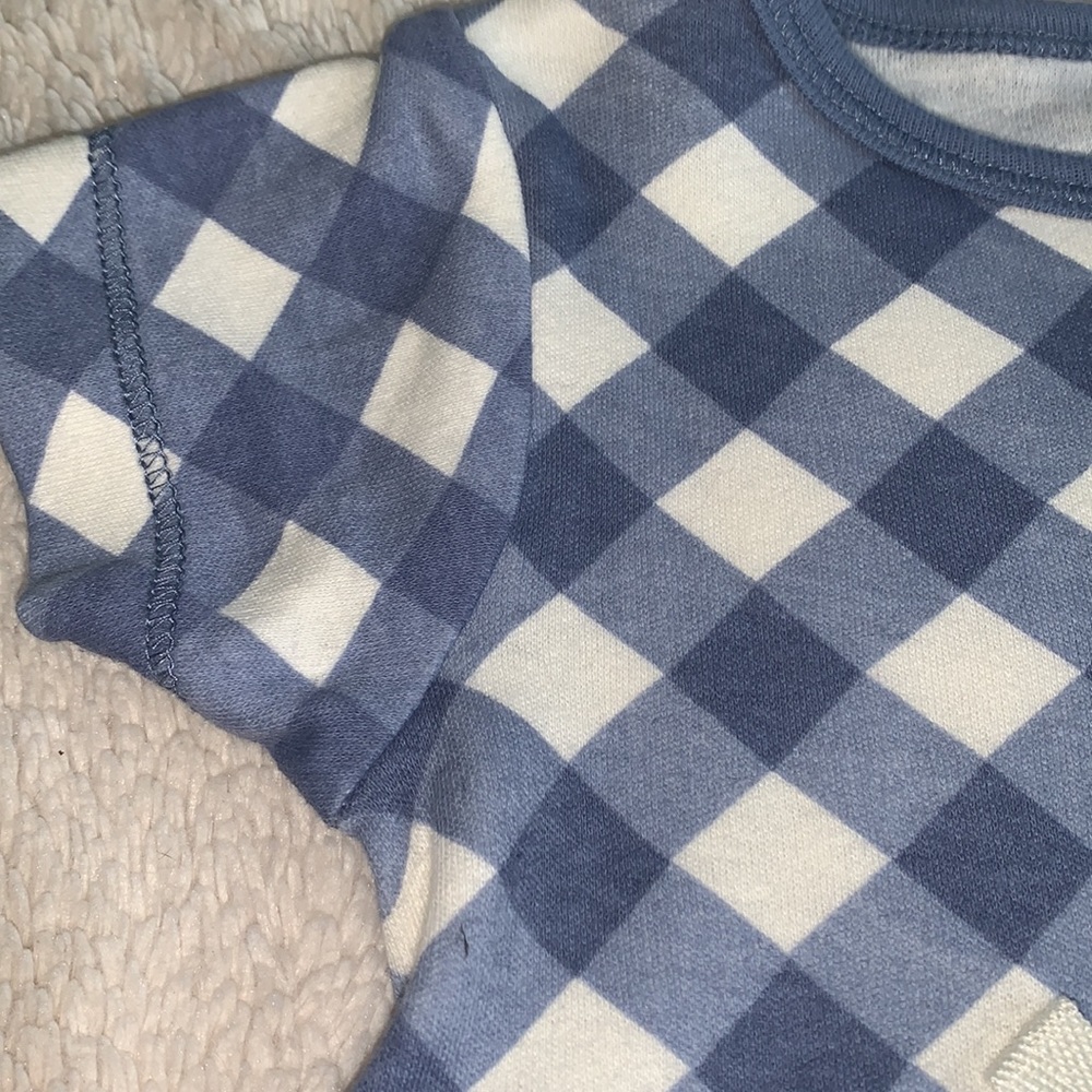 Touched by Nature 3-6M Blue Check Dress EUC Organic Cotton - Picture 6 of 8